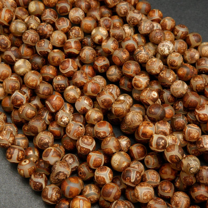 Brown Tibetan beads.