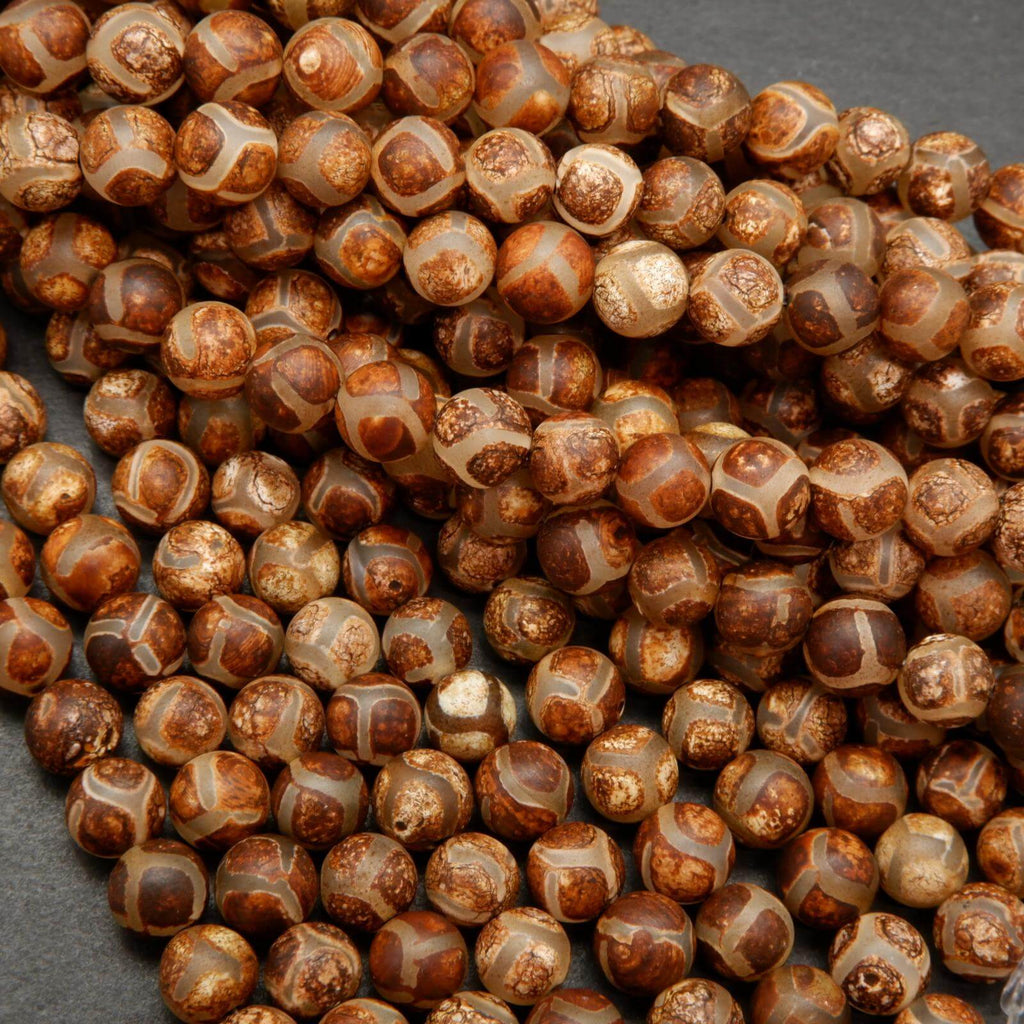 Brown Tibetan beads.