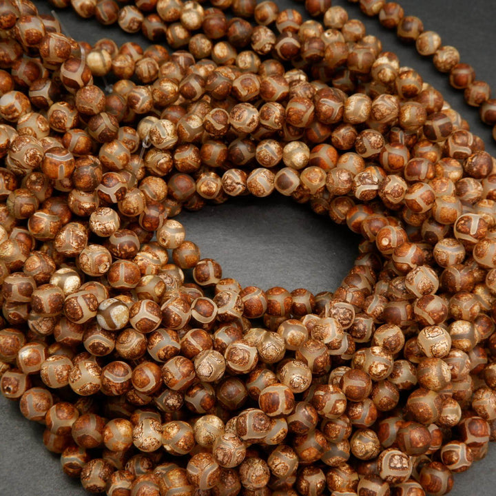 Brown Tibetan beads.