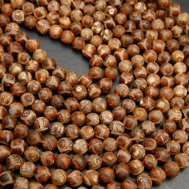 Brown Tibetan beads.