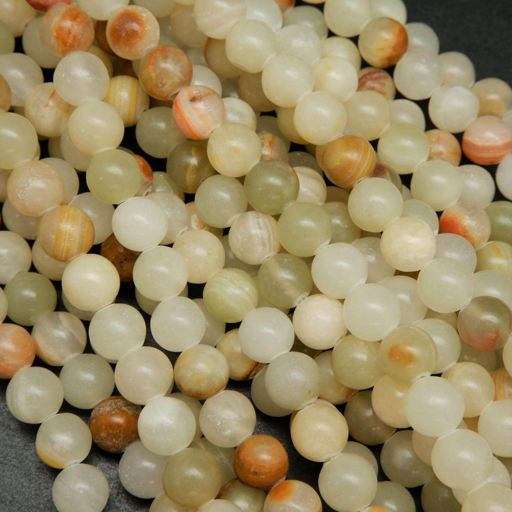 Green calcite beads.
