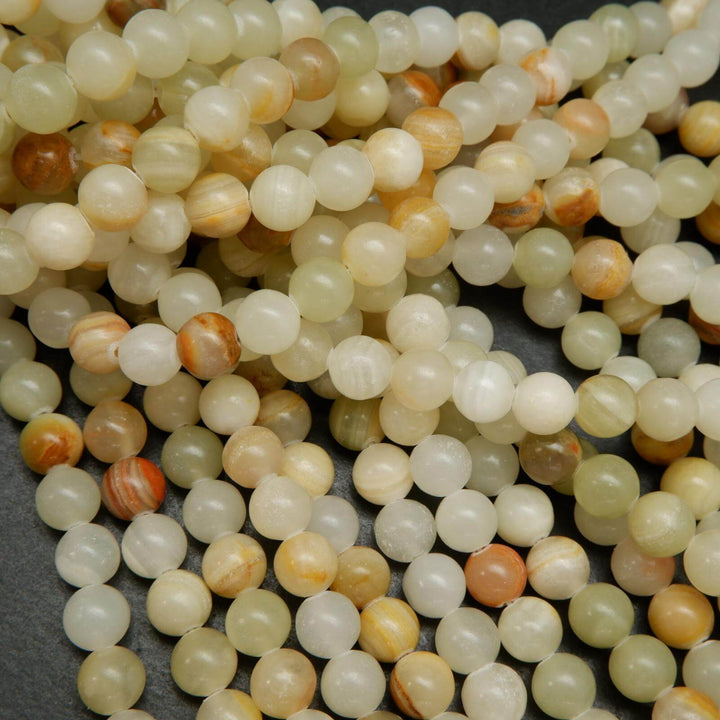 Green calcite beads.