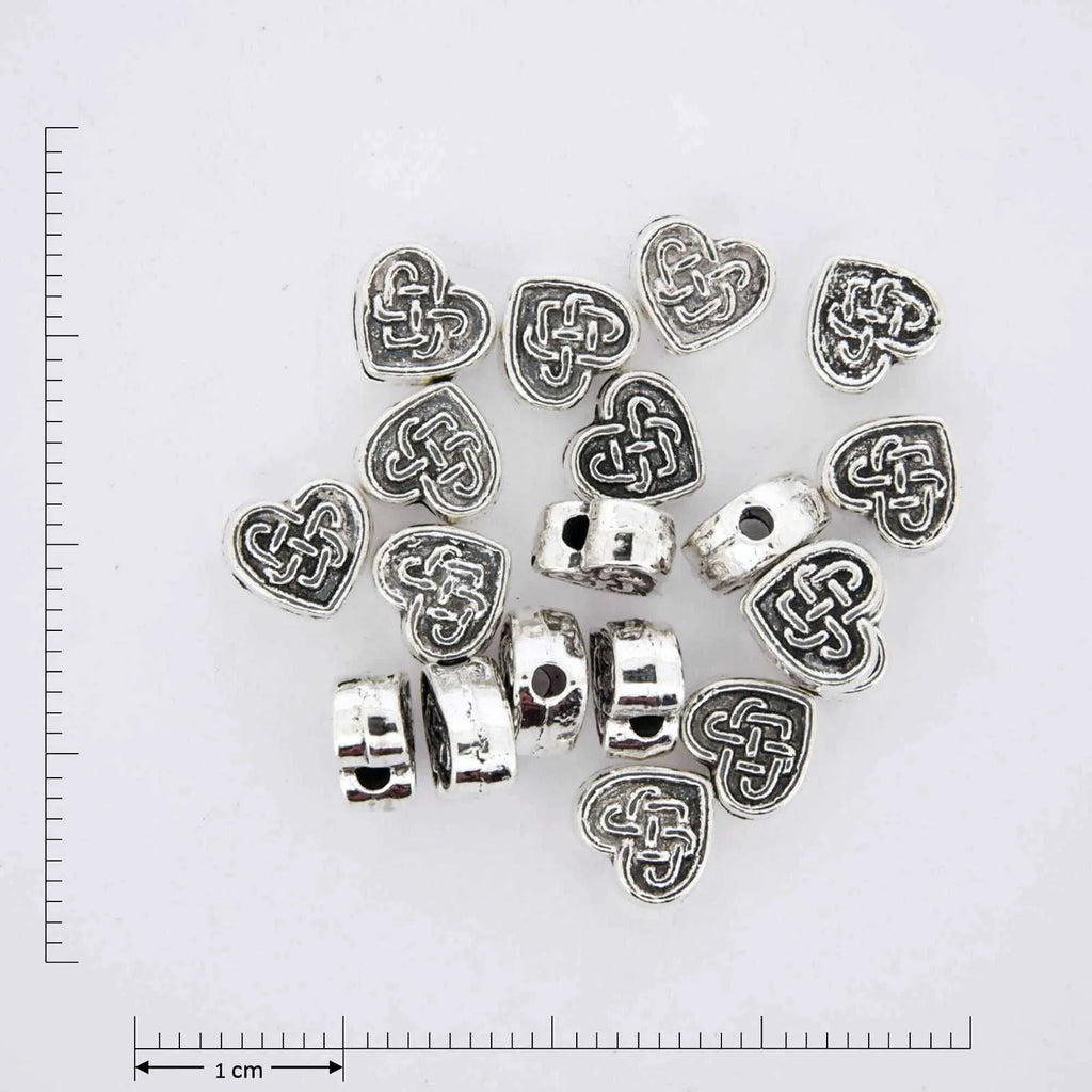 Silver heart jewelry findings.