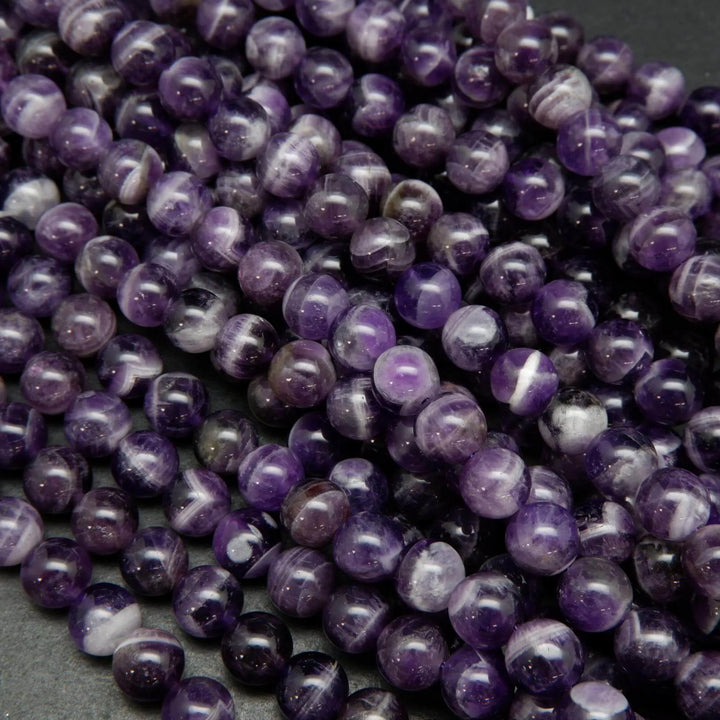 Dark purple chevron amethyst beads.