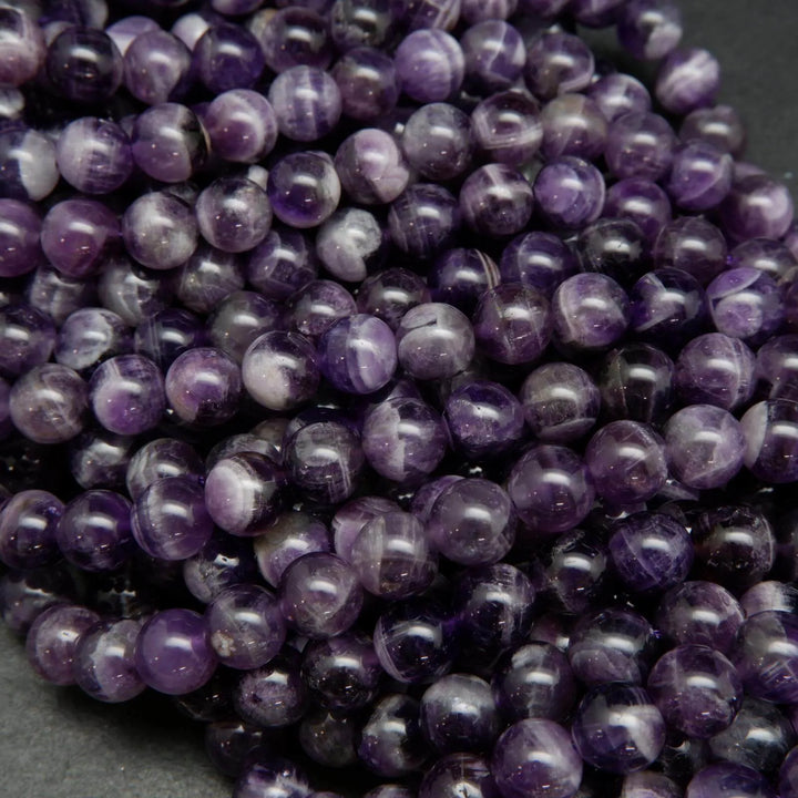 Dark purple chevron amethyst beads.