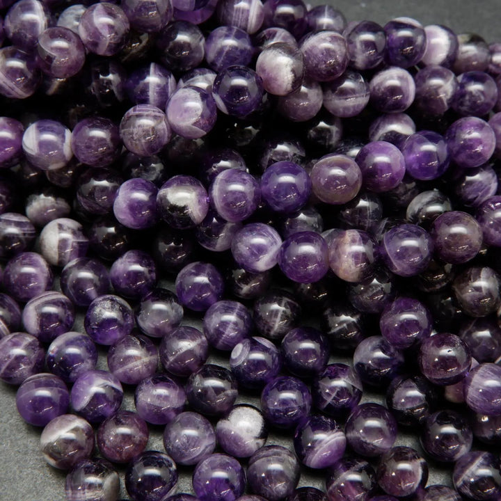 Dark purple chevron amethyst beads.