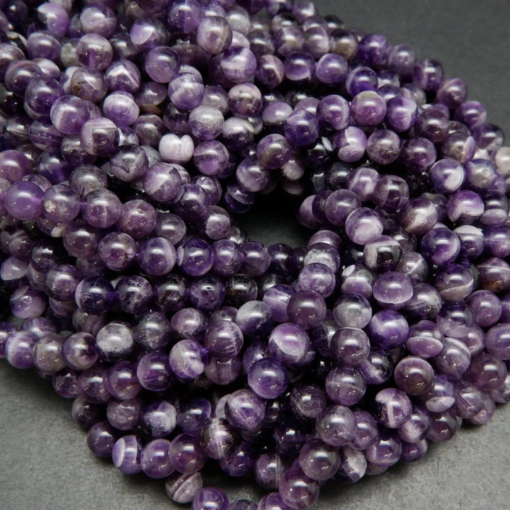 Dark purple chevron amethyst beads.