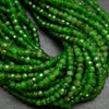 Green rondelle Russian chrome diopside beads.