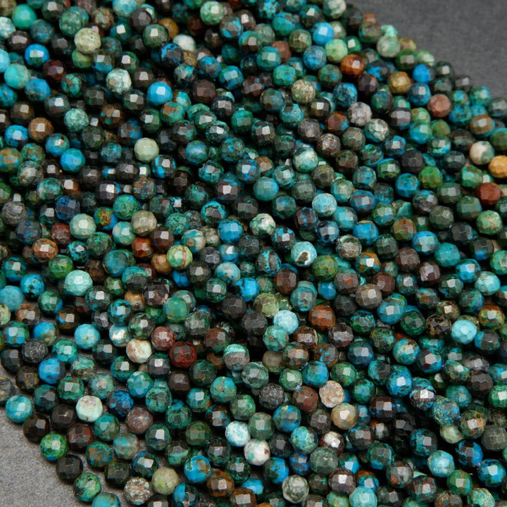 Faceted chrysocolla beads.