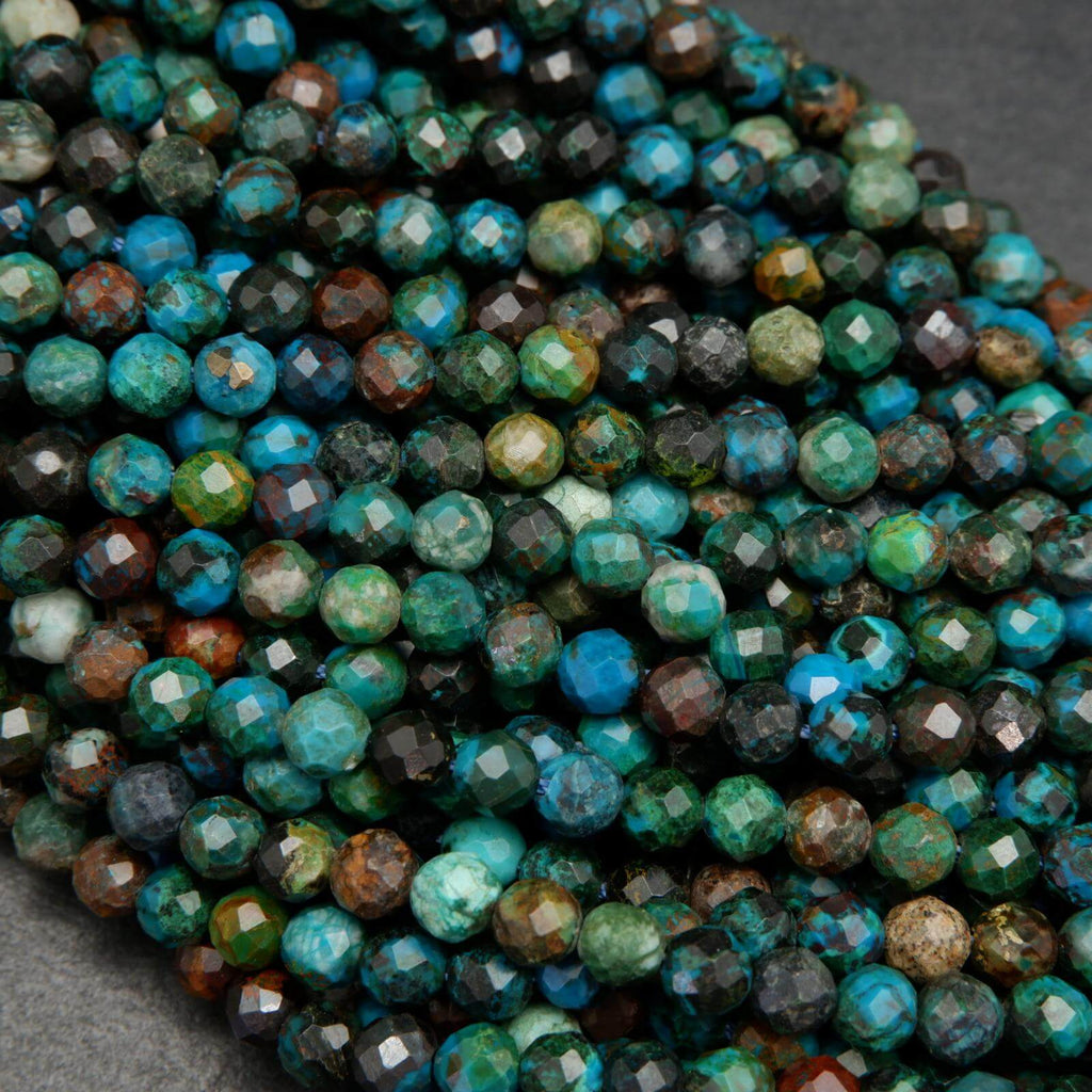 Faceted chrysocolla beads.