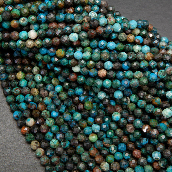 Faceted chrysocolla beads.