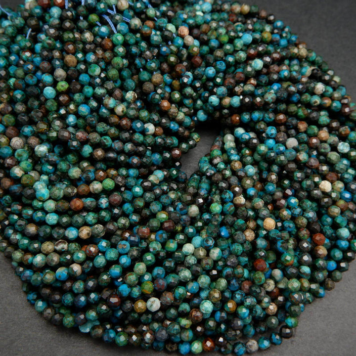 Faceted chrysocolla beads.