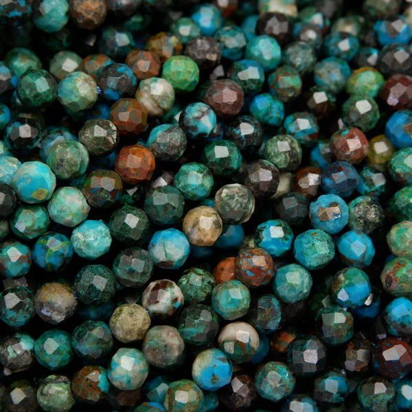 Faceted chrysocolla beads.