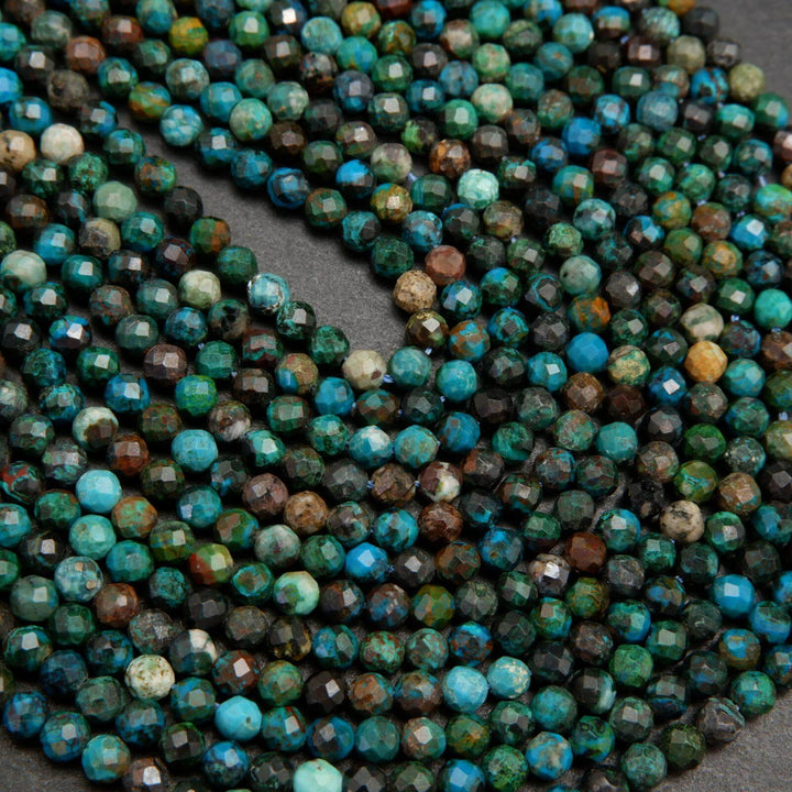 Faceted chrysocolla beads.