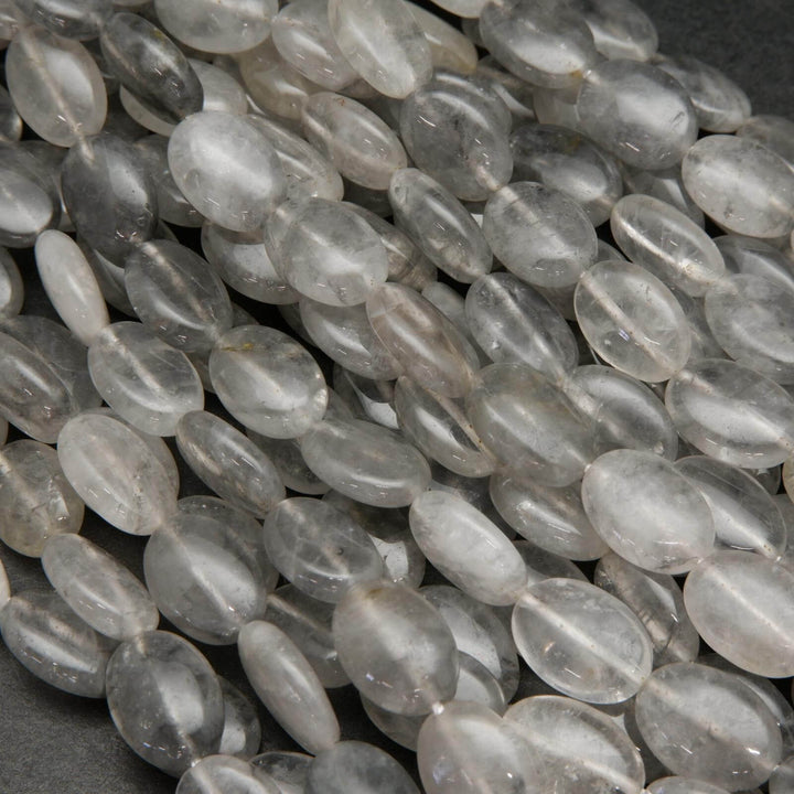 Cloudy quartz beads.