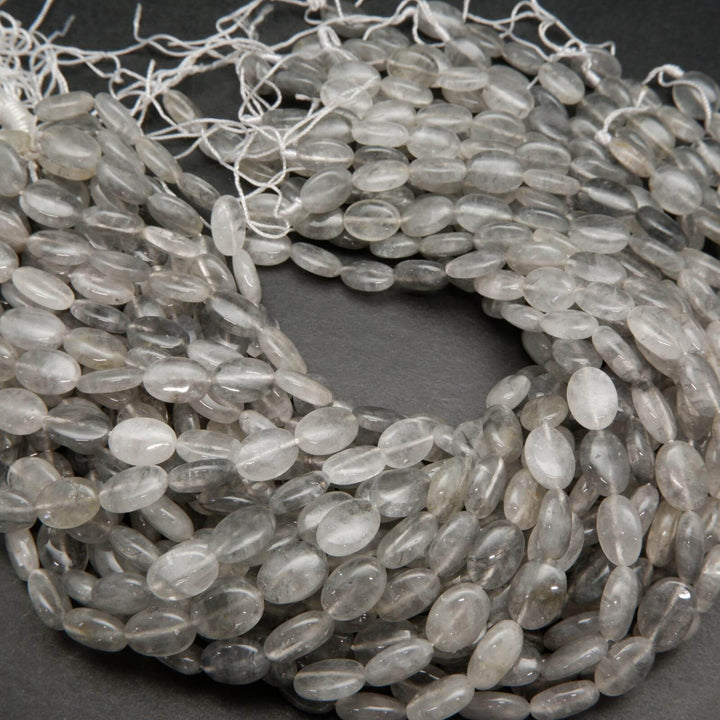 Cloudy quartz beads.