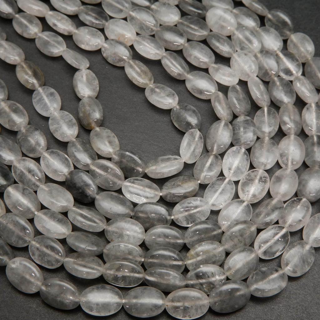 Cloudy quartz beads.
