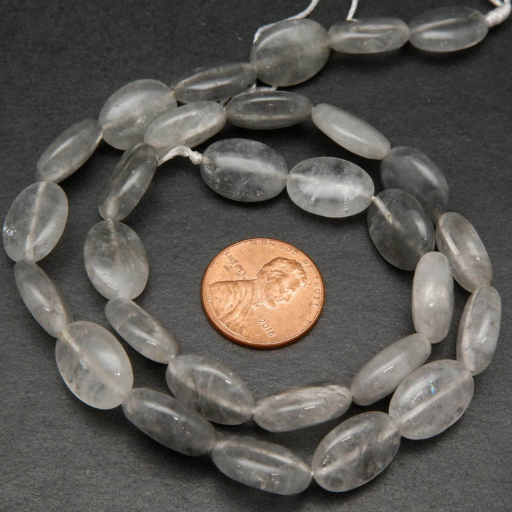 Cloudy quartz beads.