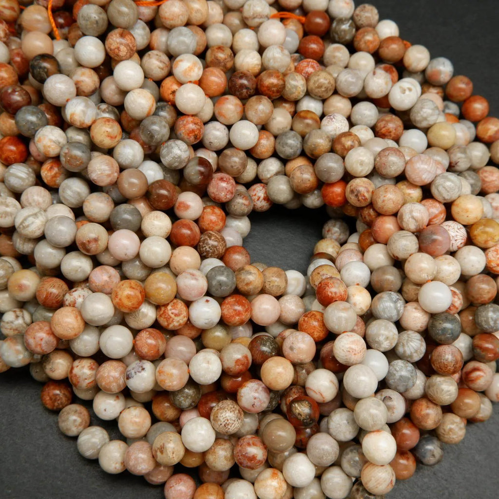 Red Fossil Coral Beads.