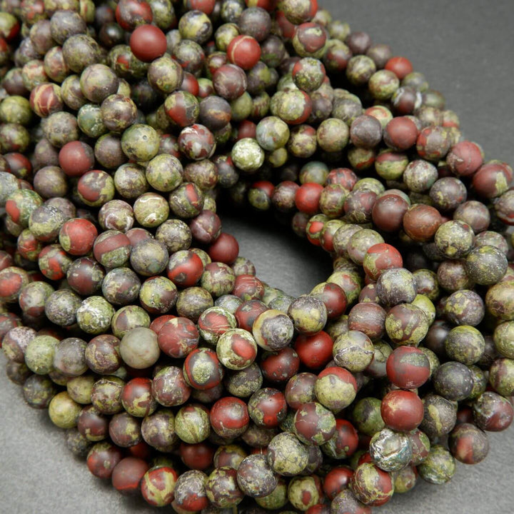 Dragon's Blood Jasper · Matte · Round · 4mm, 6mm, 8mm, 10mm, Bead, Tejas Beads