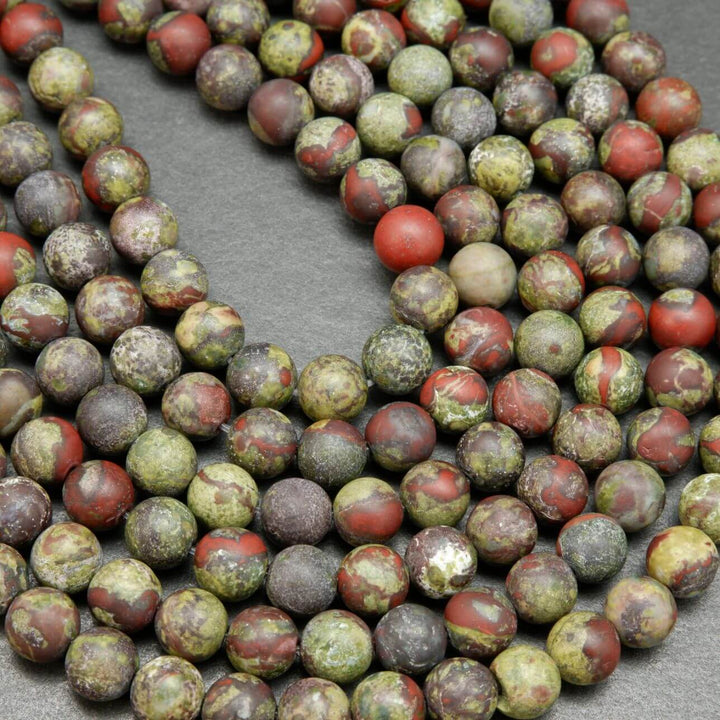 Dragon's Blood Jasper · Matte · Round · 4mm, 6mm, 8mm, 10mm, Bead, Tejas Beads