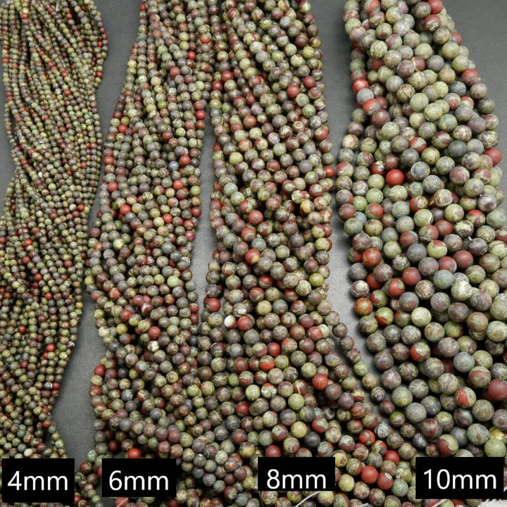 Dragon's Blood Jasper · Matte · Round · 4mm, 6mm, 8mm, 10mm, Bead, Tejas Beads
