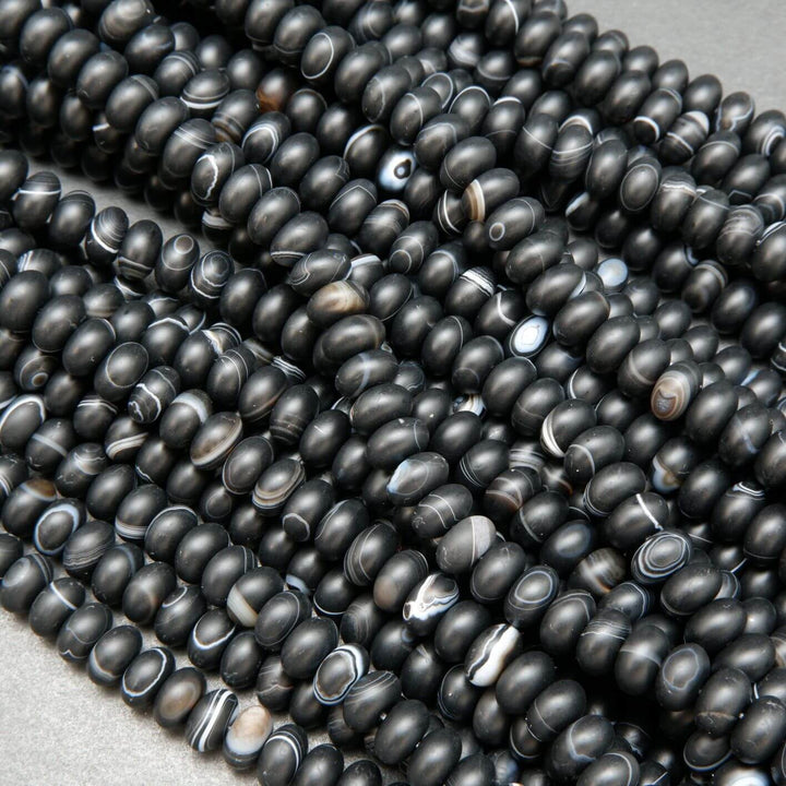 Rondelle Shape Sardonyx Agate Beads For Handmade Jewelry Making