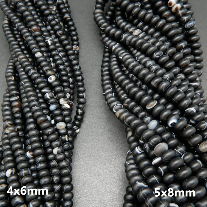Rondelle Shape Sardonyx Agate Beads For Handmade Jewelry Making