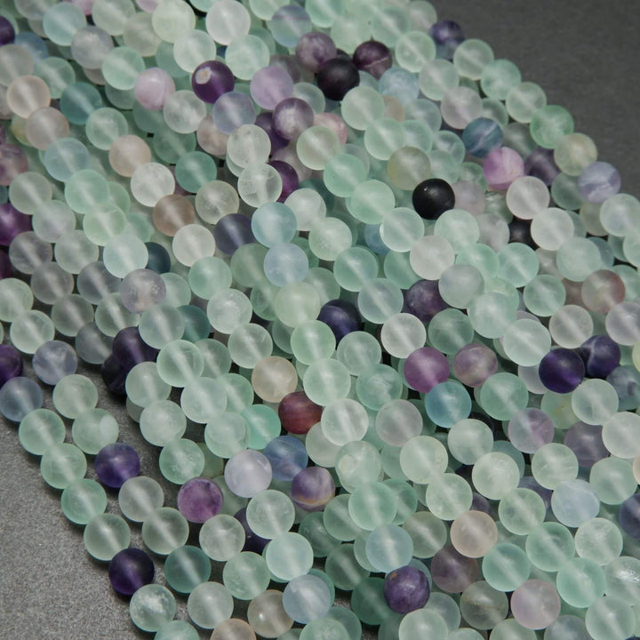 Multicolor matte fluorite beads