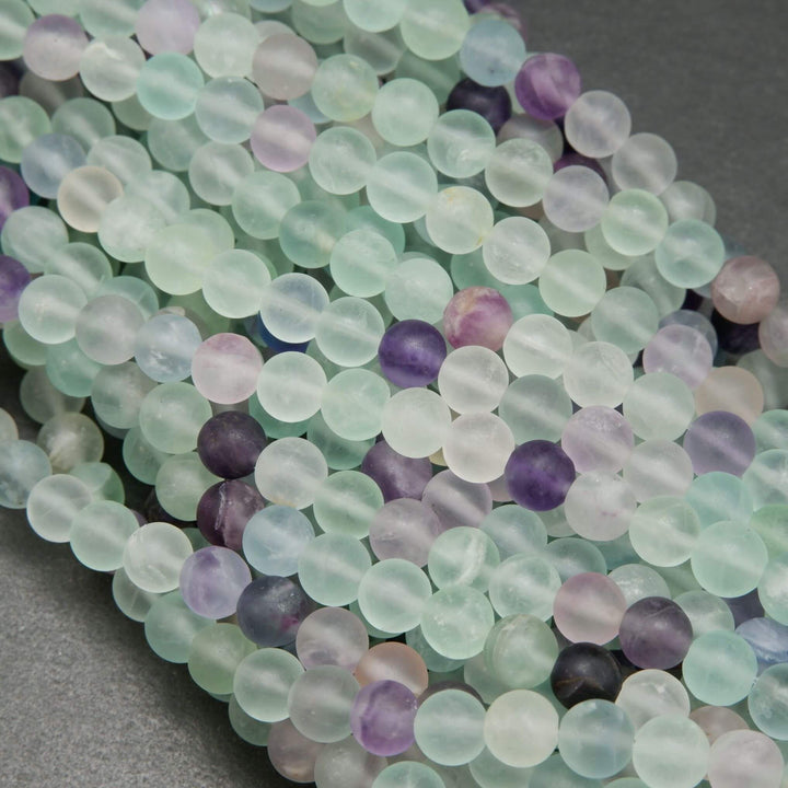 Multicolor matte fluorite beads