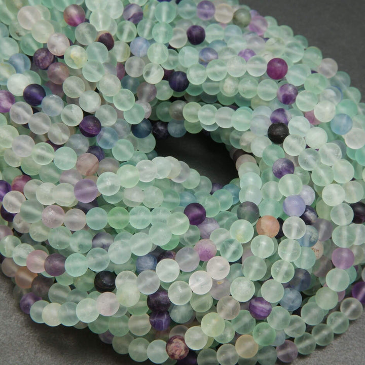 Multicolor matte fluorite beads