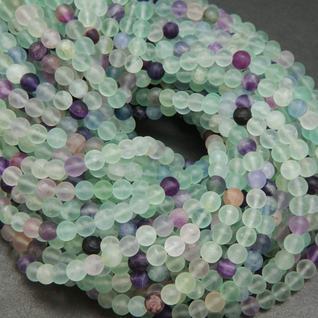Multicolor matte fluorite beads
