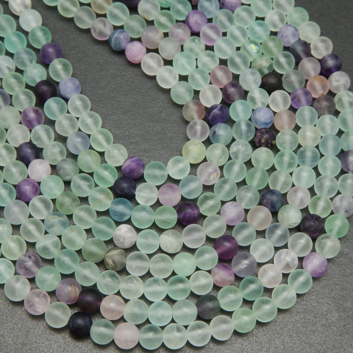 Multicolor matte fluorite beads