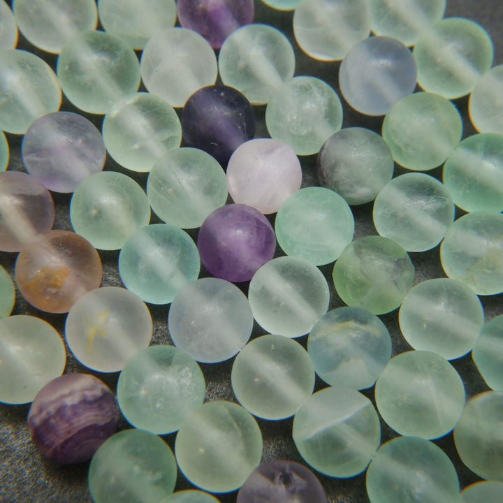Multicolor matte fluorite beads