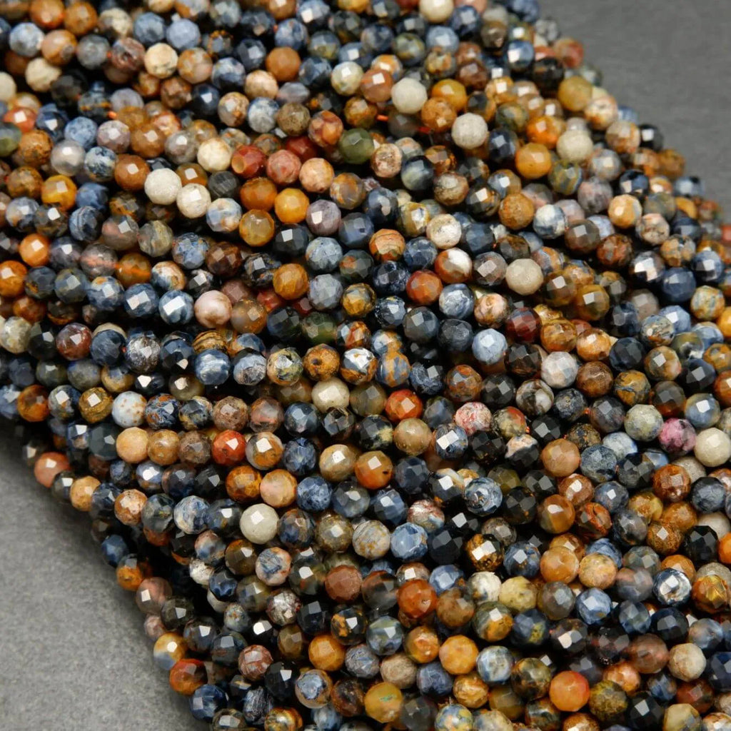 Multicolor blue pietersite beads.