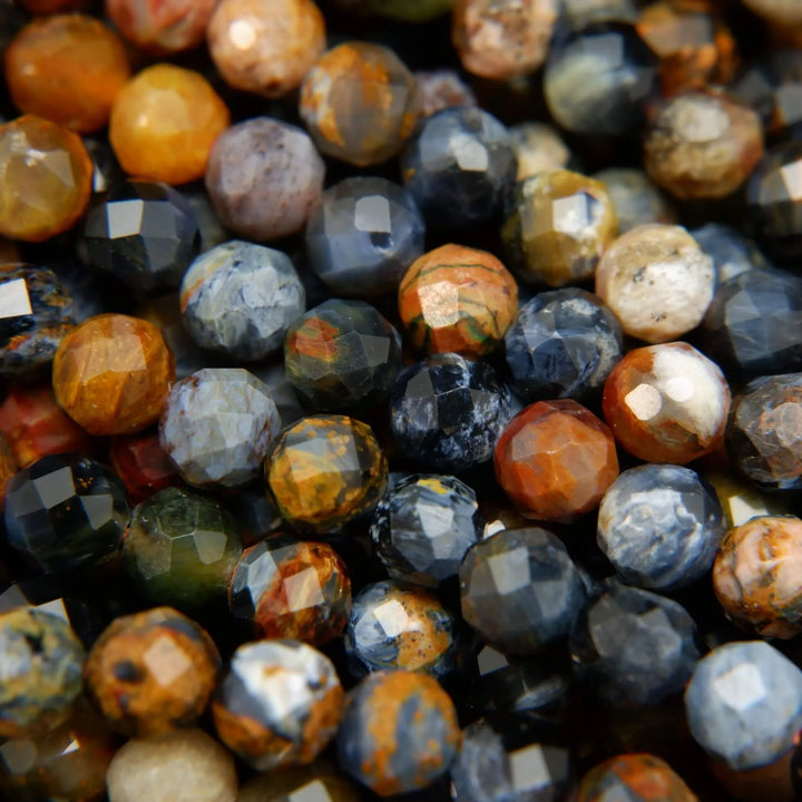 Multicolor blue pietersite beads.