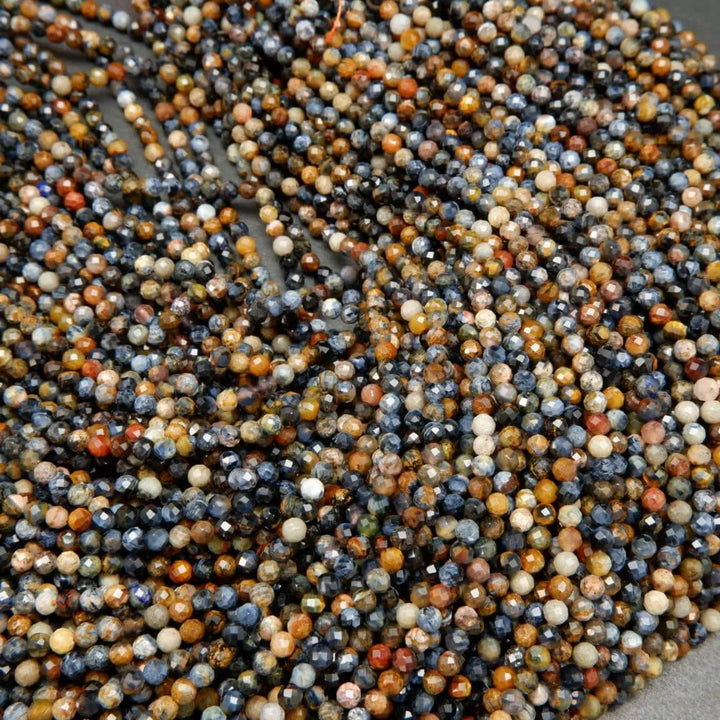 Multicolor blue pietersite beads.