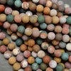 Multicolor round ocean jasper loose beads for jewelry making.