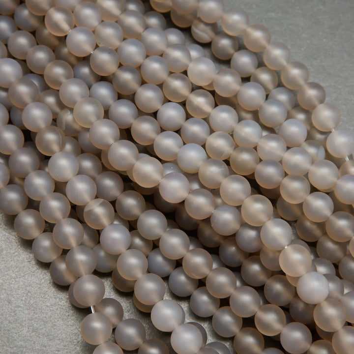 Gray Chalcedony · Matte · Round · 4mm, 6mm, 8mm, 10mm, Bead, Tejas Beads