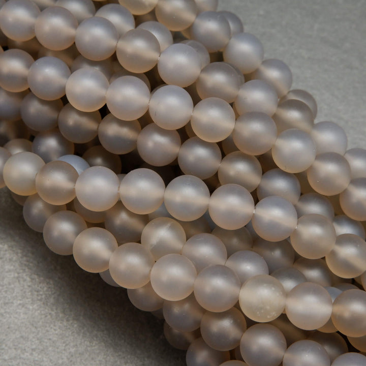 Gray Chalcedony · Matte · Round · 4mm, 6mm, 8mm, 10mm, Bead, Tejas Beads