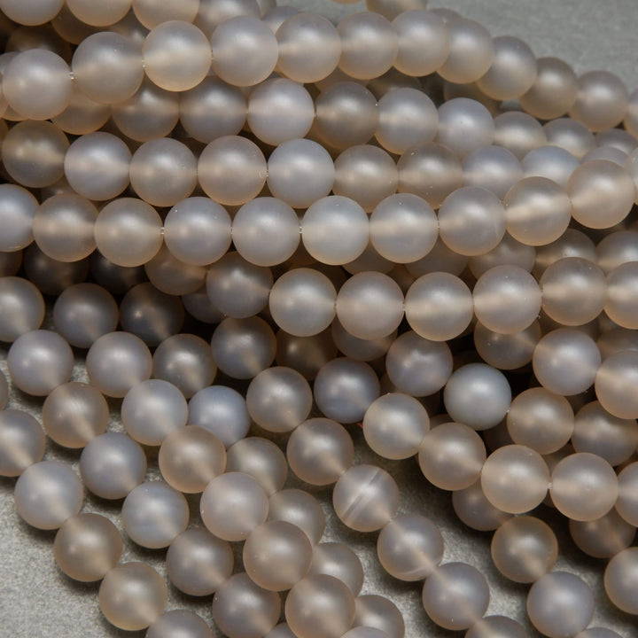 Gray Chalcedony · Matte · Round · 4mm, 6mm, 8mm, 10mm, Bead, Tejas Beads