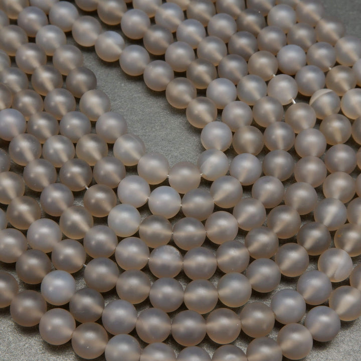 Gray Chalcedony · Matte · Round · 4mm, 6mm, 8mm, 10mm, Bead, Tejas Beads