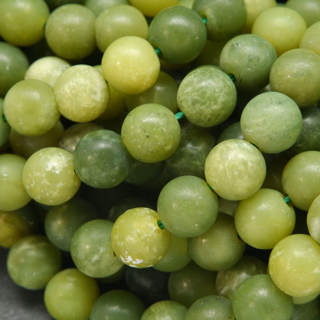 Green Jade Mix · Matte · Round · 6mm, 8mm, 10mm, Bead, Tejas Beads
