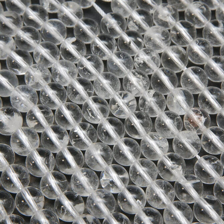 Clear crystal quartz beads.