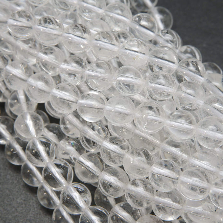Clear crystal quartz beads.