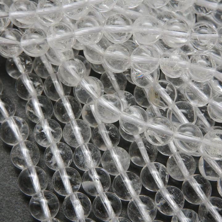Clear crystal quartz beads.