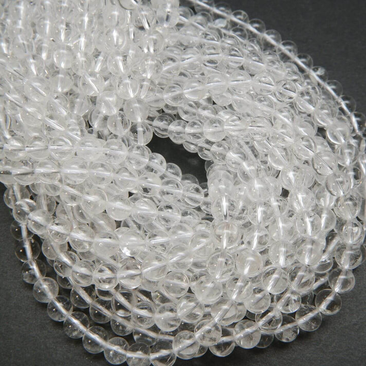 Clear crystal quartz beads.