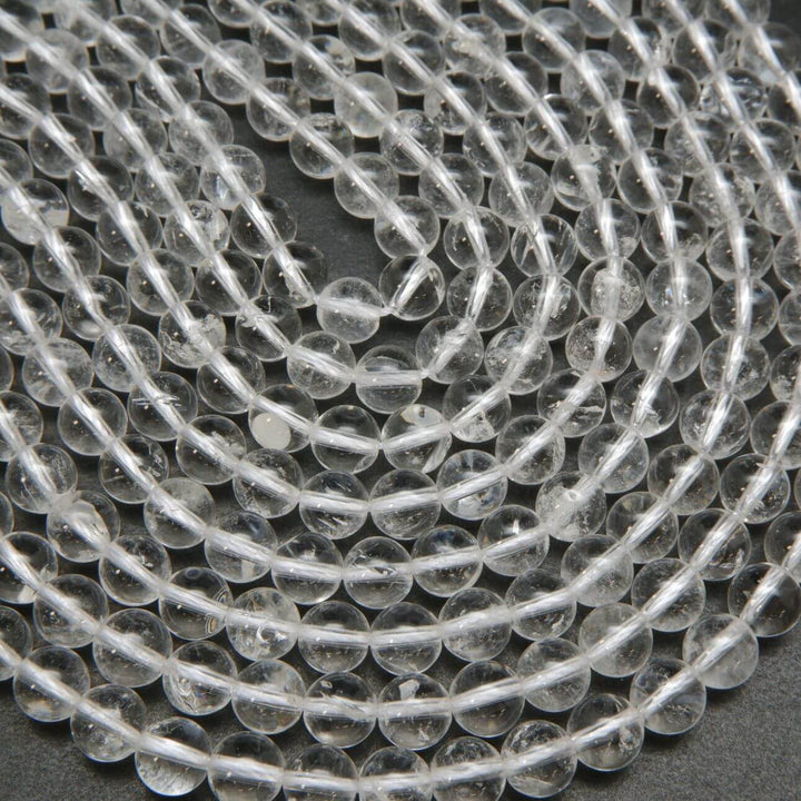Clear crystal quartz beads.
