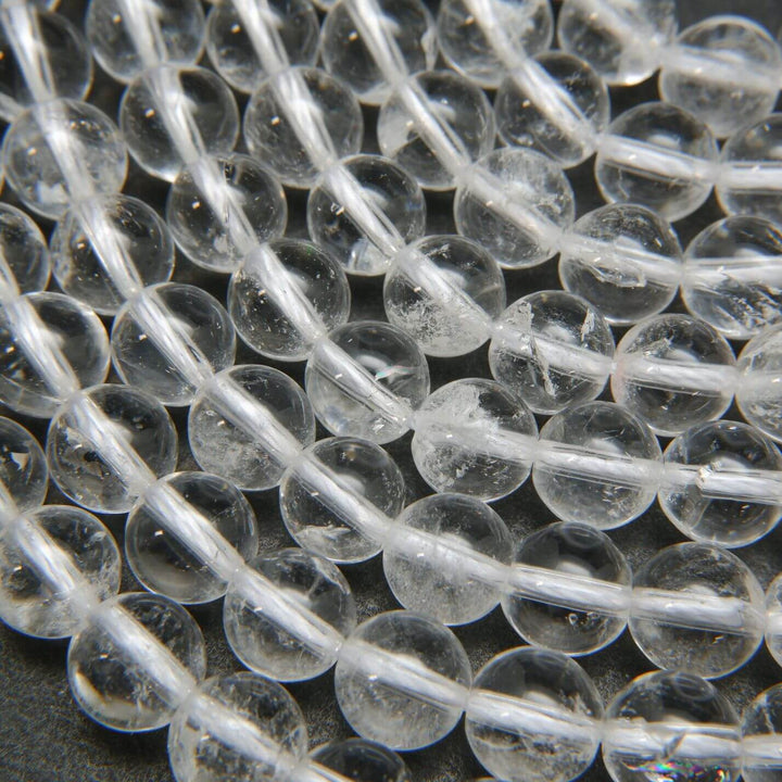 Clear crystal quartz beads.
