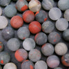 African Bloodstone Round Matte Gemstone Beads